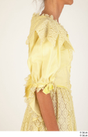  Photos Woman in Historical Civilian dress 1 19th century Historical Clothing upper body yellow dress 0012.jpg